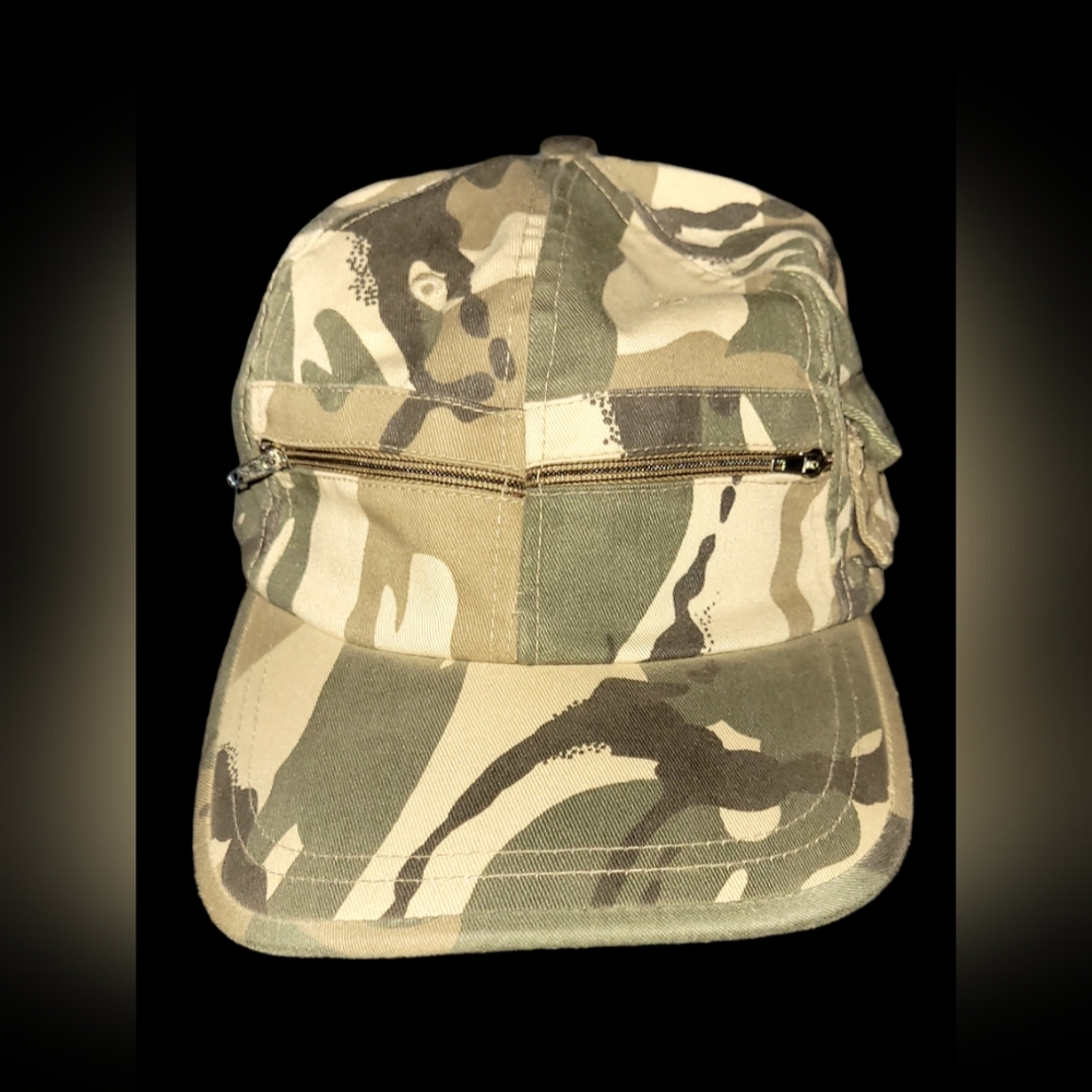 Tan Camo Hat, One Size, Velcro Back